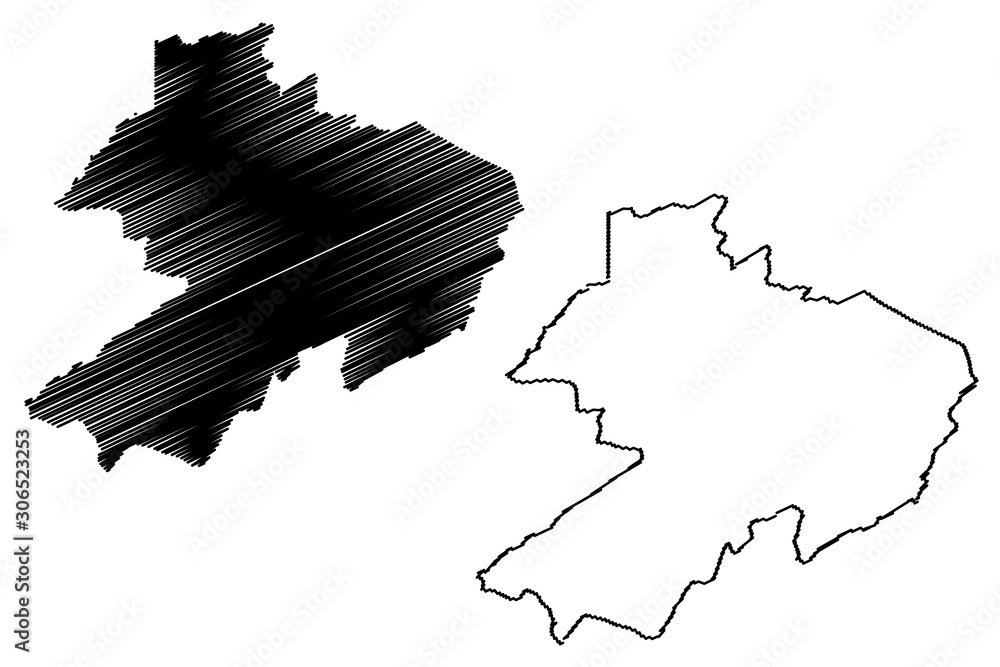Gbarpolu County (Counties of Liberia, Republic of Liberia) map vector illustration, scribble sketch Gbarpolu map