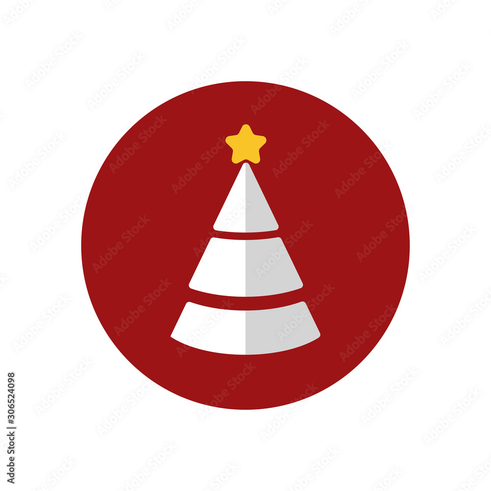 Christmas tree flat icon. Design template vector Christmas tree flat icon. Design template vector