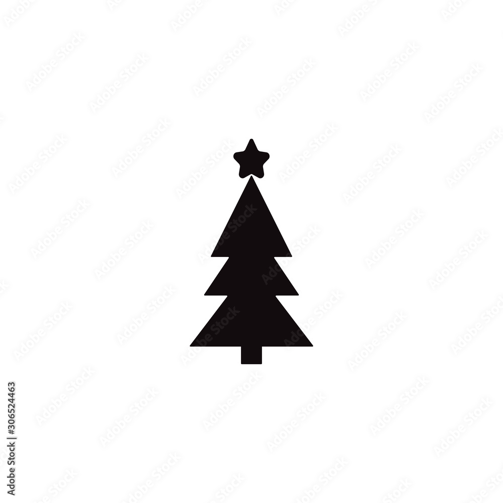 Obraz premium Christmas tree icon. Design template vector