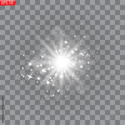 Star burst with dust and sparkle isolated © Максим Славов