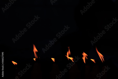 candle flame in dark background