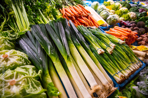 weekly market vegetables, fresh leek