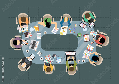 Flat design illustration concepts for business analysis and planning, consulting, team work, project management, financial report and strategy . Concepts web banner and printed materials.