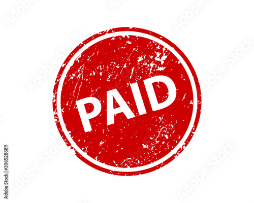 Paid stamp vector texture. Rubber cliche imprint. Web or print design element for sign, sticker, label.