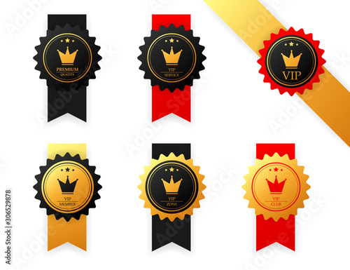 Vip, vip club, Premium quality label on white background . Vector illustration