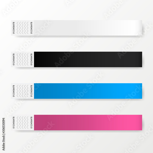 Set of bracelets for live performance entrance, access control design for dance, music festivals, private areas