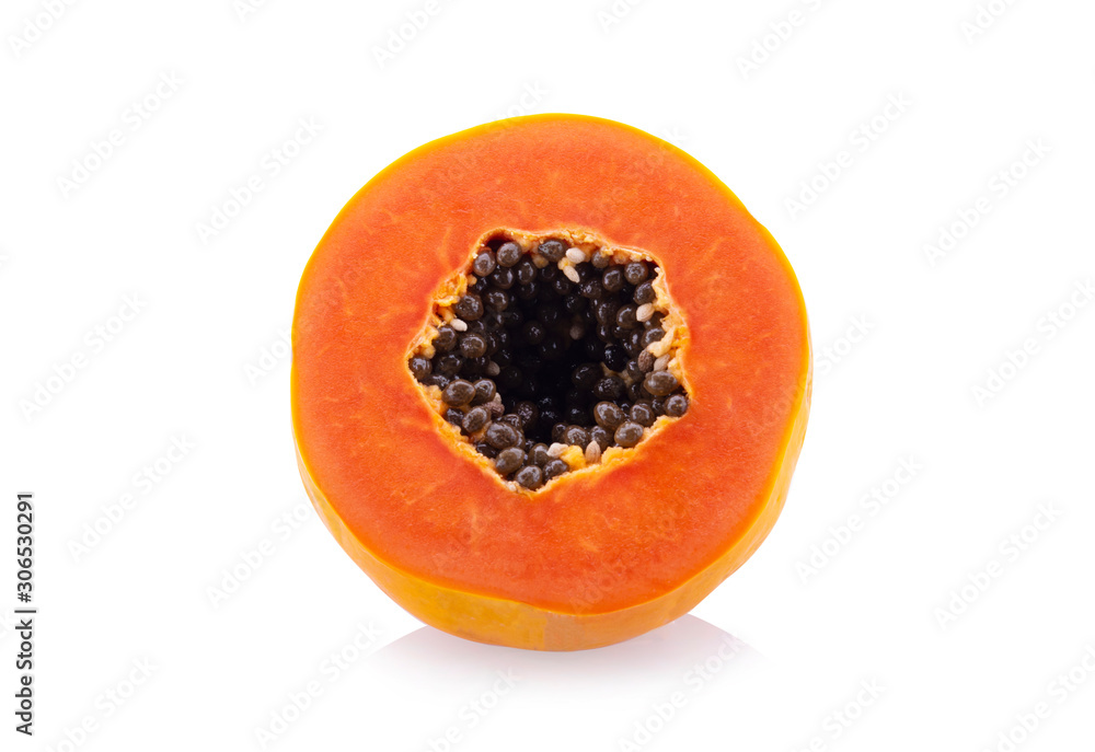 Papaya slices isolated on a white background Papaya slices isolated on a white background