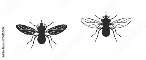 Fly logo. Isolated fly on white background