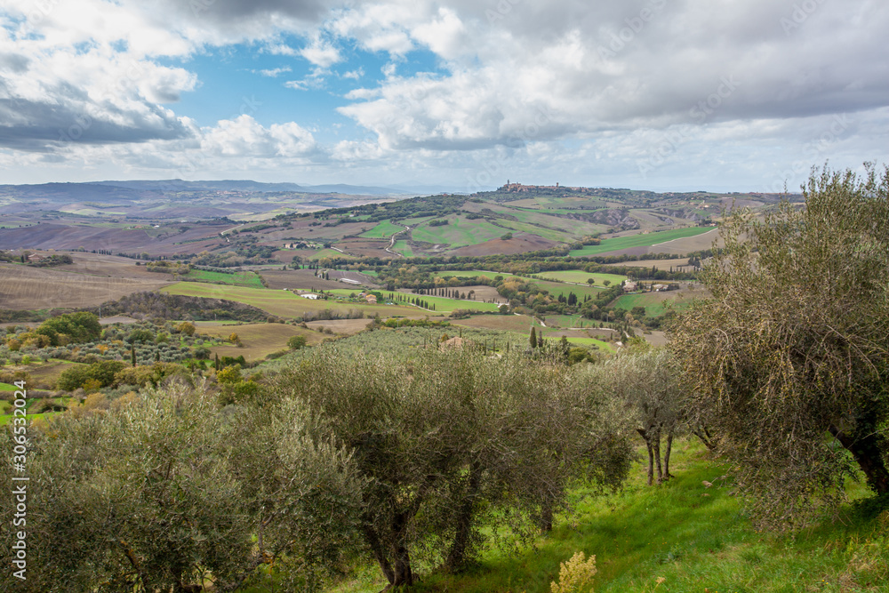 Fototapeta premium Tuscany Countryside Landscape in Monticchiello Italy