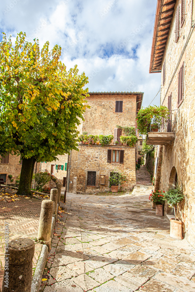 Tuscan Medieval Village Monticchiello Tuscany Italy