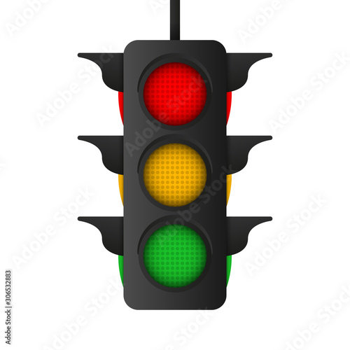Traffic light isolatedon white background.