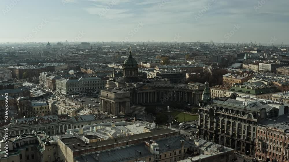 Aerial View On The Kazan Cathedral, Center Of Saint-Petersburg Aerial View On The Kazan Cathedral, Center Of Saint-Petersburg