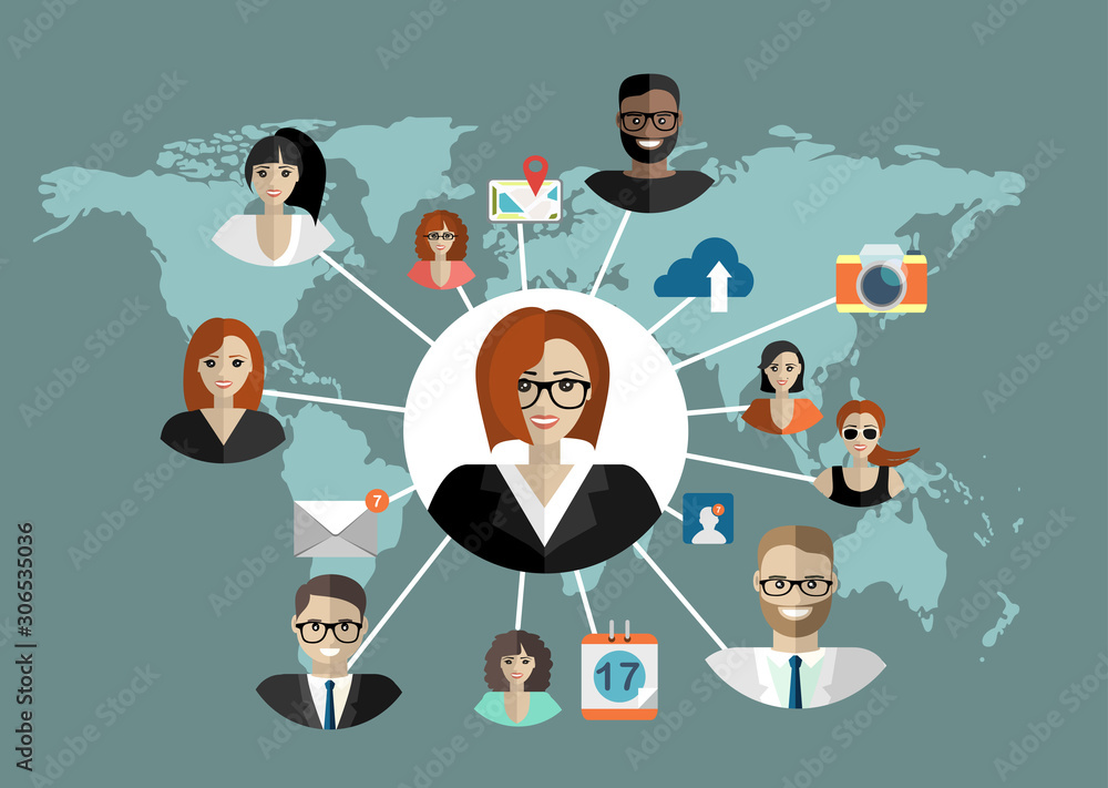 Global social network abstract scheme. Global social network abstract scheme.