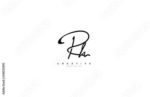 Signature Logotype Letter RH Monogram