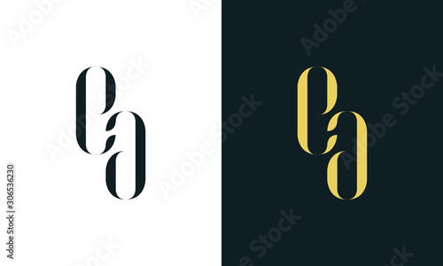 Line art letter EA logo. This logo icon incorporate with two letter in the creative way. It will be suitable for Restaurant, Royalty, Boutique, Hotel, Heraldic, Jewelry. photo