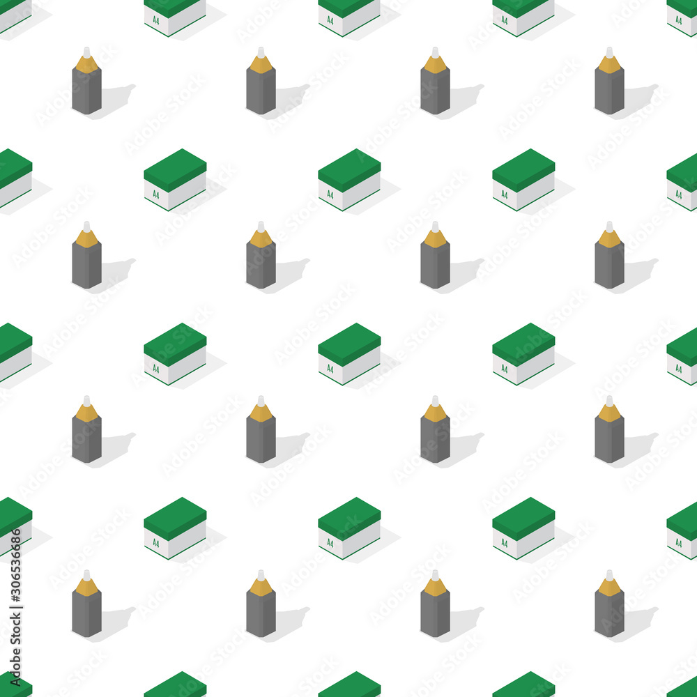 Seamless background from a set of office supplies, vector illustration. Seamless background from a set of office supplies, vector illustration.