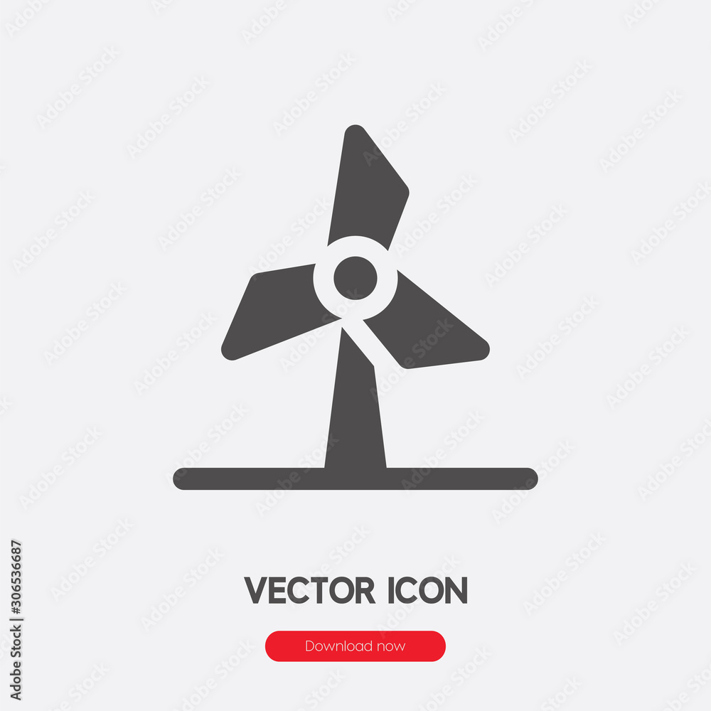 Wind turbine icon vector. Linear style sign for mobile concept and web design. Windmill symbol illustration. Pixel vector graphics - Vector. Wind turbine icon vector. Linear style sign for mobile concept and web design. Windmill symbol illustration. Pixel vector graphics - Vector.