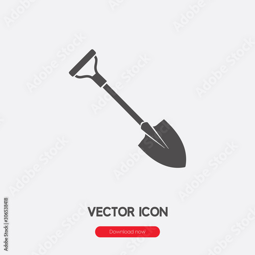 shovel icon vector. Linear style sign for mobile concept and web design. shovel symbol illustration. Pixel vector graphics - Vector.