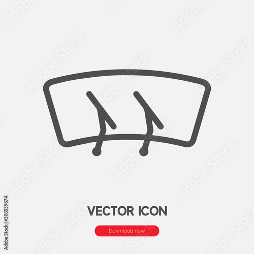 windscreen icon vector. Linear style sign for mobile concept and web design. windshield symbol illustration. Pixel vector graphics - Vector.	