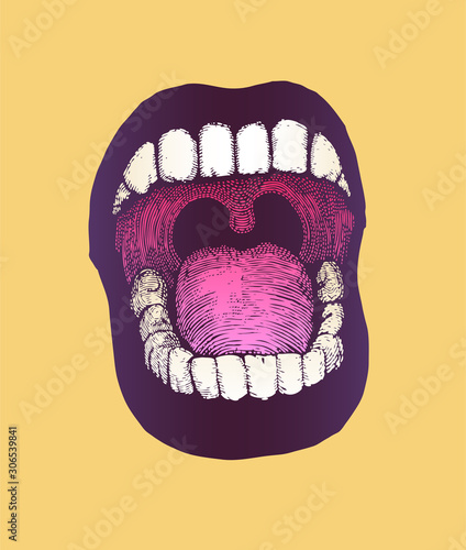 Screaming Mouth. Vector Illustration.