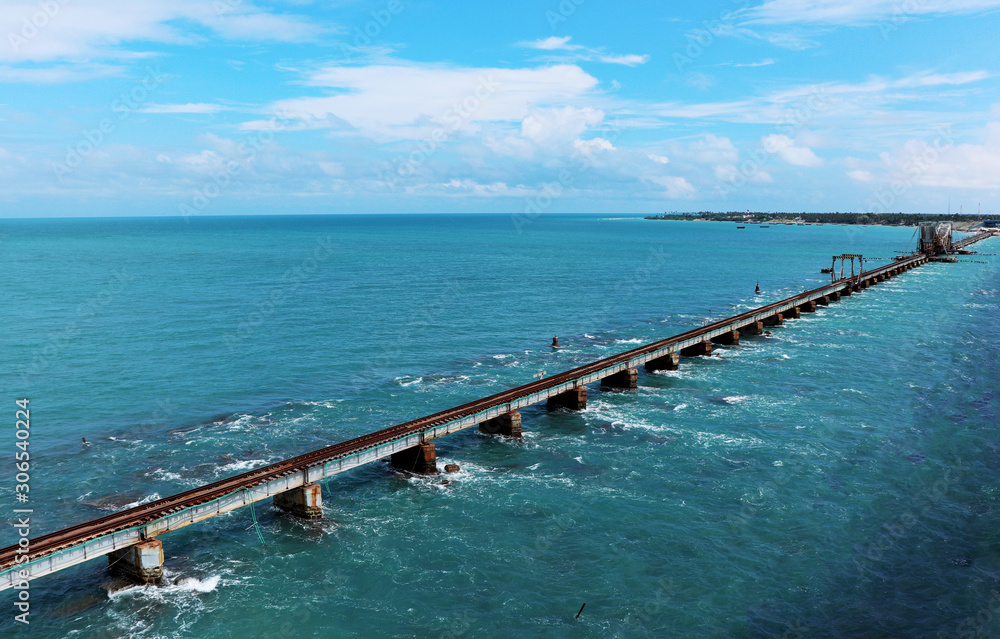 Rameshwaram Bridge in South India Rameshwaram Bridge in South India