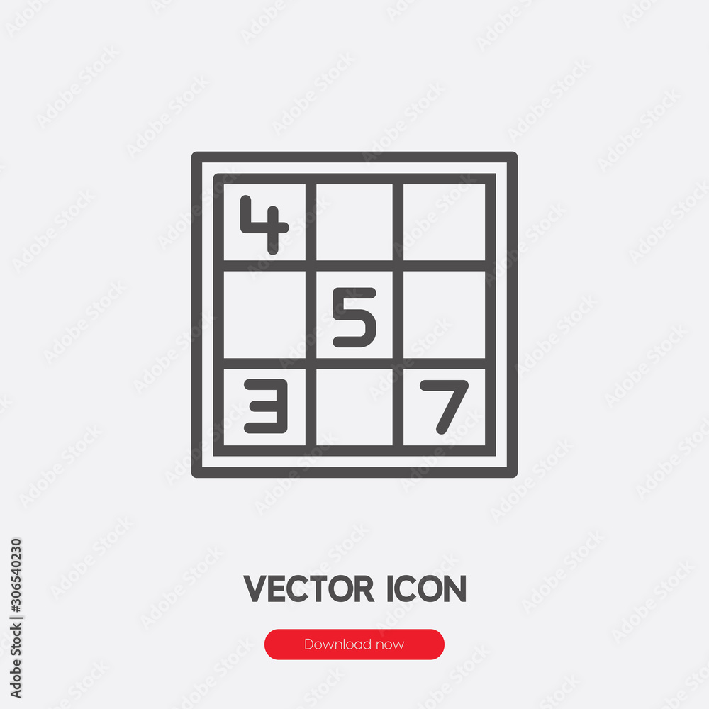 sudoku icon vector. Linear style sign for mobile concept and web design. sudoku symbol illustration. Pixel vector graphics - Vector. sudoku icon vector. Linear style sign for mobile concept and web design. sudoku symbol illustration. Pixel vector graphics - Vector.