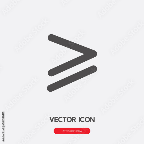 is greater than icon vector. Linear style sign for mobile concept and web design. is greater than symbol illustration. Pixel vector graphics - Vector.	