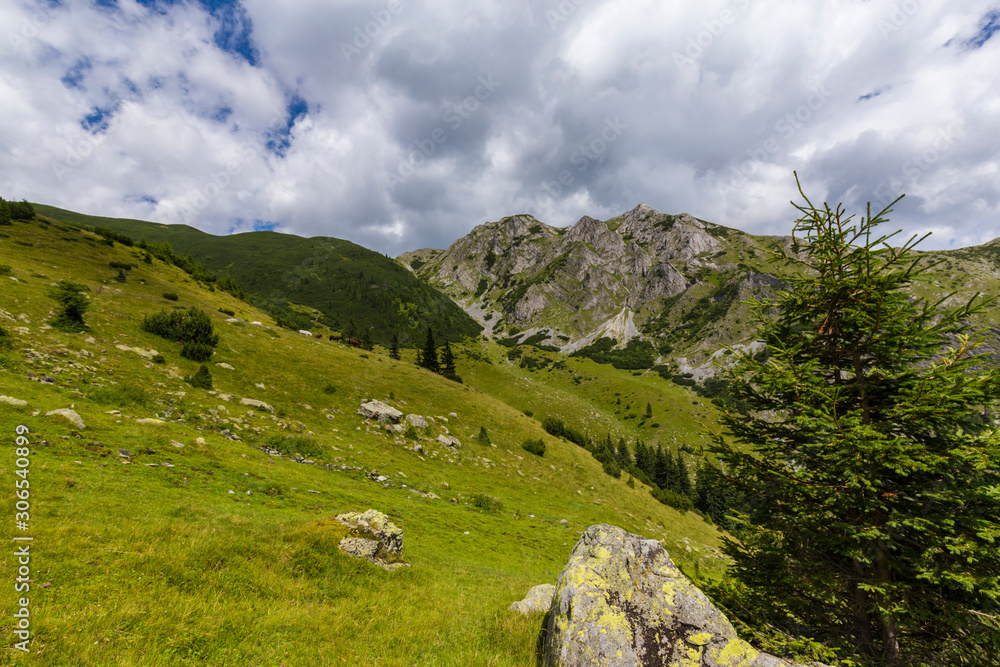 Beautiful mountain scenery in Romania, in summer Beautiful mountain scenery in Romania, in summer
