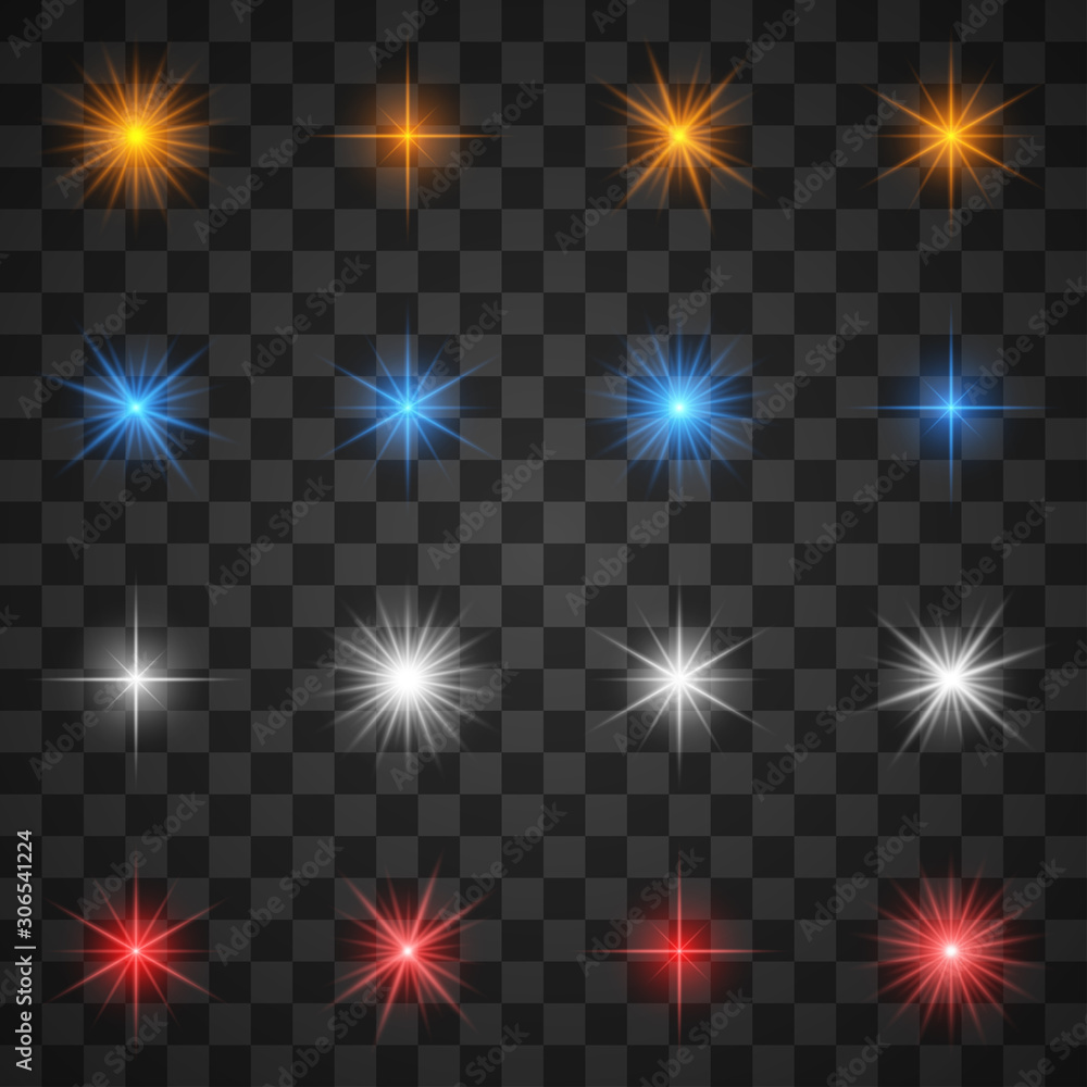 Glowing light effects, star burst with sparkles on transparent background Glowing light effects, star burst with sparkles on transparent background