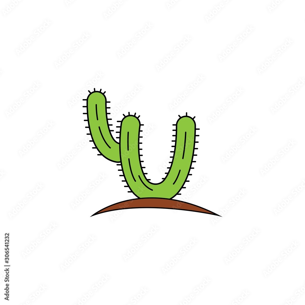 Naklejka premium Cactus Icon Logo template vector illustration