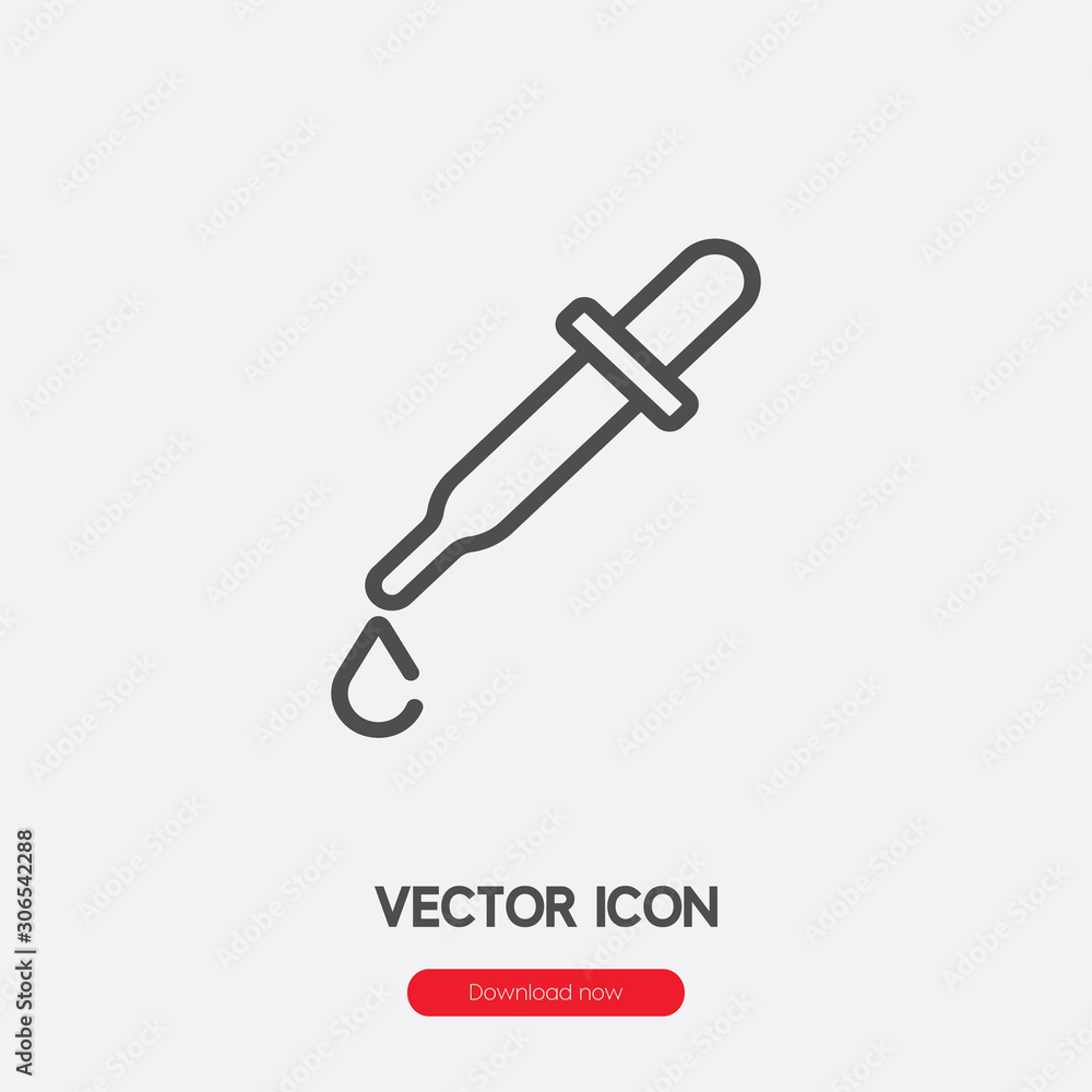 Pipette icon vector. Linear style sign for mobile concept and web design. Pipette symbol illustration. Pixel vector graphics - Vector. Pipette icon vector. Linear style sign for mobile concept and web design. Pipette symbol illustration. Pixel vector graphics - Vector.