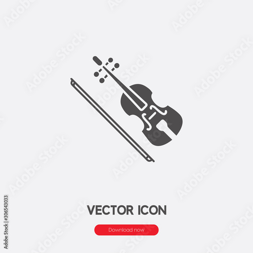 violin icon vector. Linear style sign for mobile concept and web design. violin symbol illustration. Pixel vector graphics - Vector.	