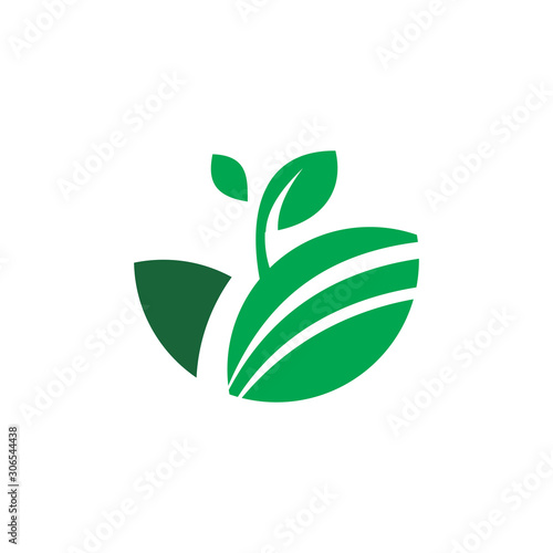 land leaf green logo design