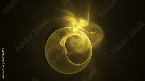 Abstract transparent gold crystal shapes. Fantasy light background. Digital fractal art. 3d rendering.