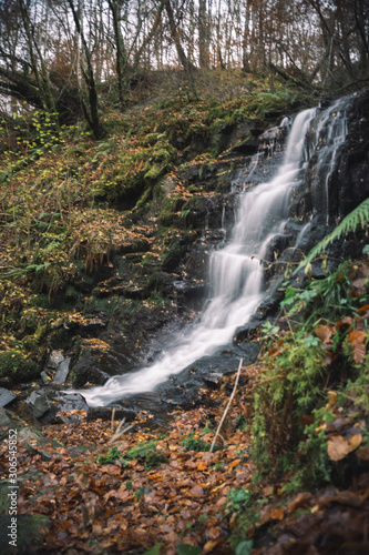 Waterfall in the forest  Birks of Aberfeldy  Scotland.