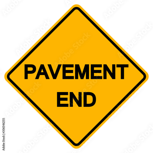 Warning Pavement End Road Symbol Sign, Vector Illustration, Isolate On White Background, Label. EPS10