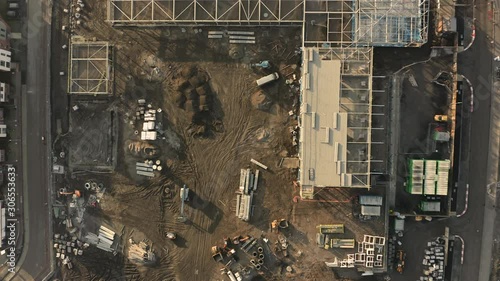 Aerial view of Construction of a new school being built in Waverley, Rotherham, South Yorkshire