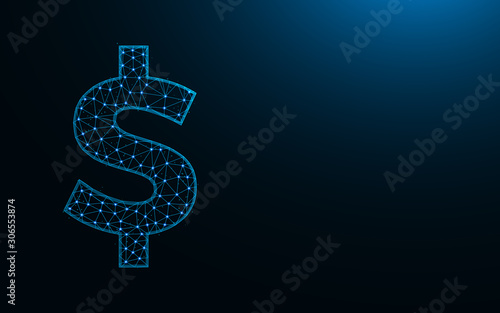 Dollar symbol polygonal vector illustration