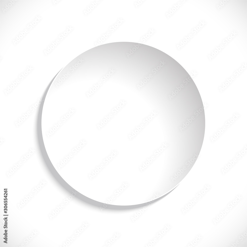 Vector paper circle sticker isolated on white background. Empty white paper Vector paper circle sticker isolated on white background. Empty white paper