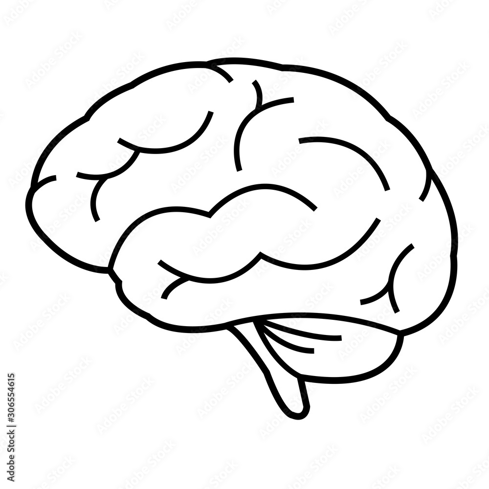 Vector brain, expressing ideas , Creativity, strategy, memory, innovation, education, brain icon or logo and symbols. - obrazy, fototapety, plakaty 