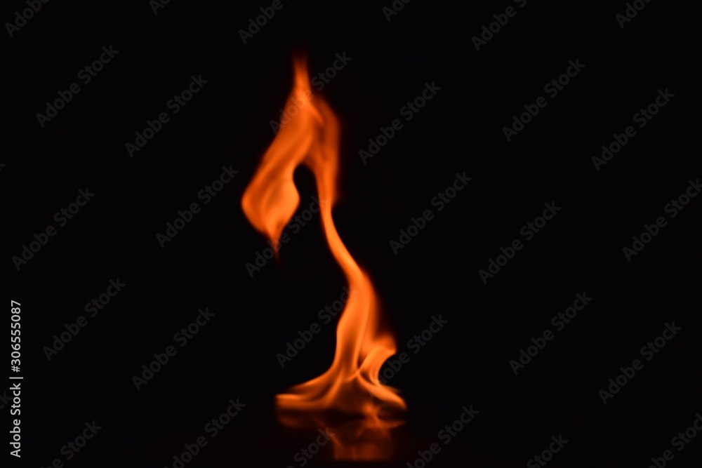 Beautiful fire flames on a black background. Beautiful fire flames on a black background.