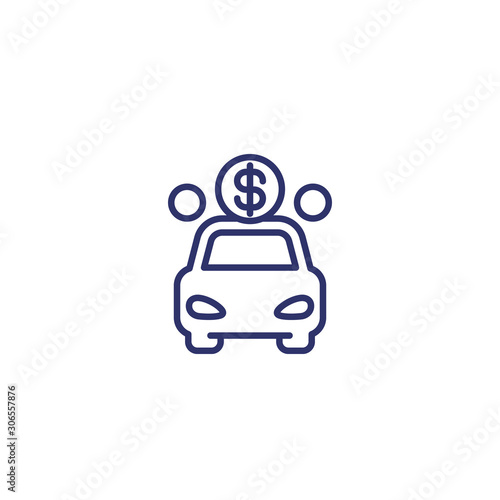car payment line icon, vector
