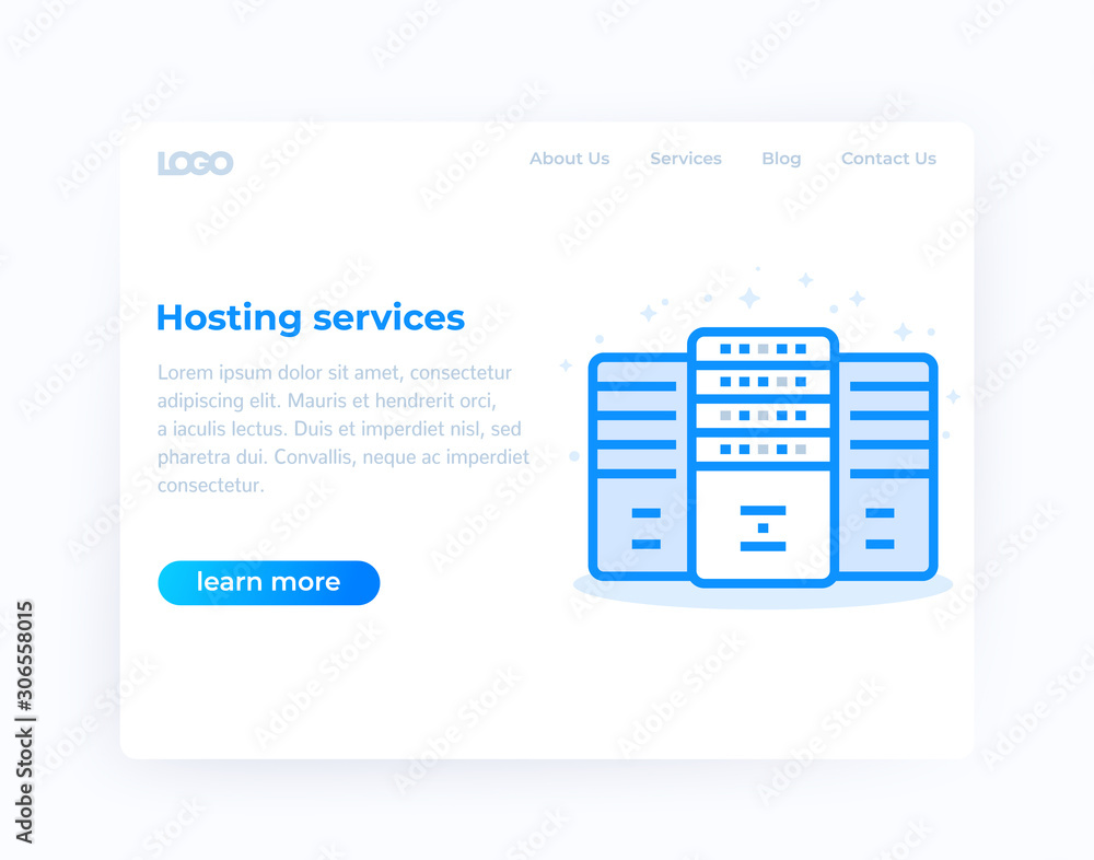 hosting services, website design, vector template hosting services, website design, vector template