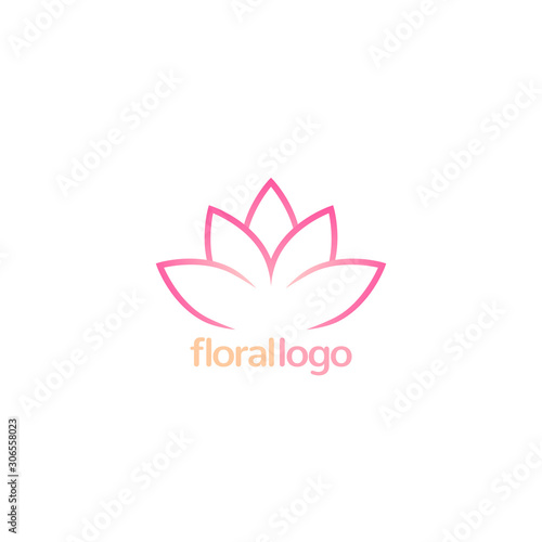 lotus vector floral logo design