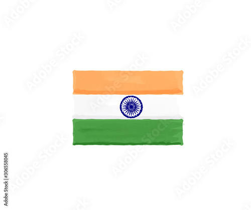 Free Download The National Flag of INDIA, watercolor style, sign symbol background, vector illustration. - GFXLoad