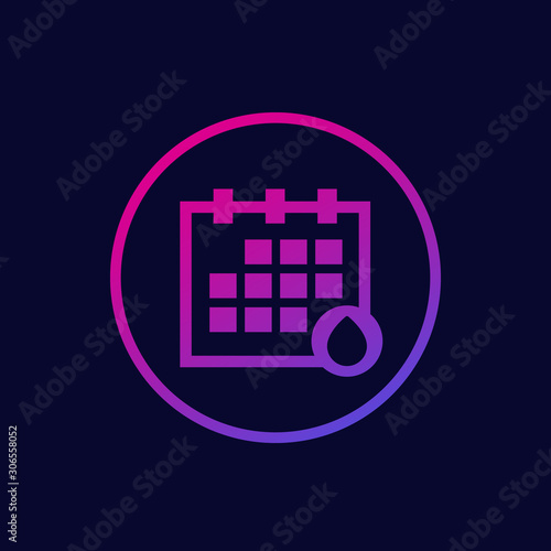 menstruation calendar, menstrual cycle vector icon