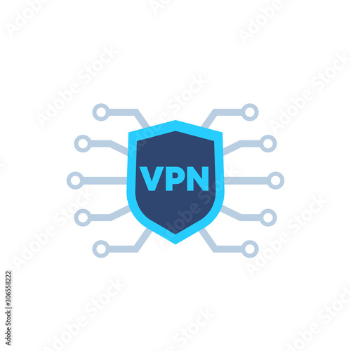 VPN network icon on white