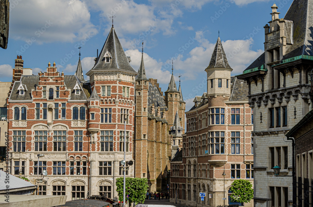 Buildings in the center of the city of Antwerp. Belgium.