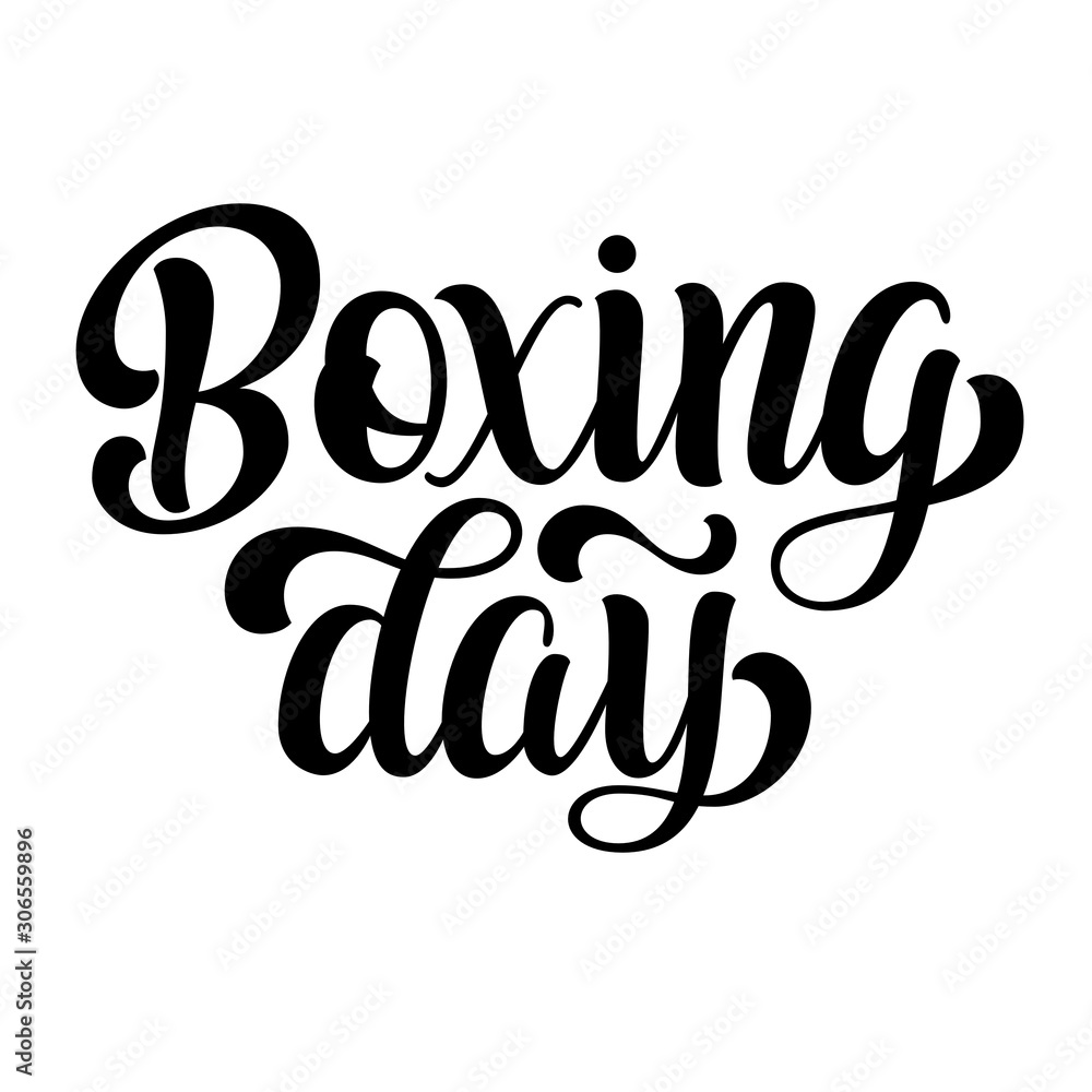 Boxing day hand lettering, script brush calligraphy isolated on white background. Vector type illustration. Boxing day hand lettering, script brush calligraphy isolated on white background. Vector type illustration.