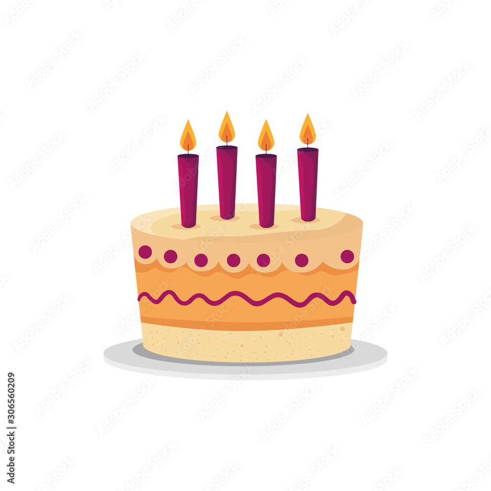 Cake design, happy birthday celebration decoration party festive and surprise theme Vector illustration Cake design, happy birthday celebration decoration party festive and surprise theme Vector illustration